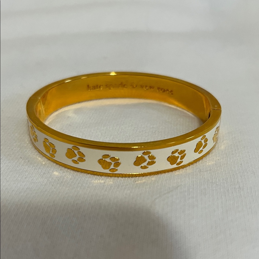 Kate Spade Gold and White Paw Bangle